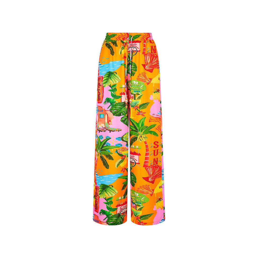 12485: Drawstring Summer Pants - Sunlit Spritz