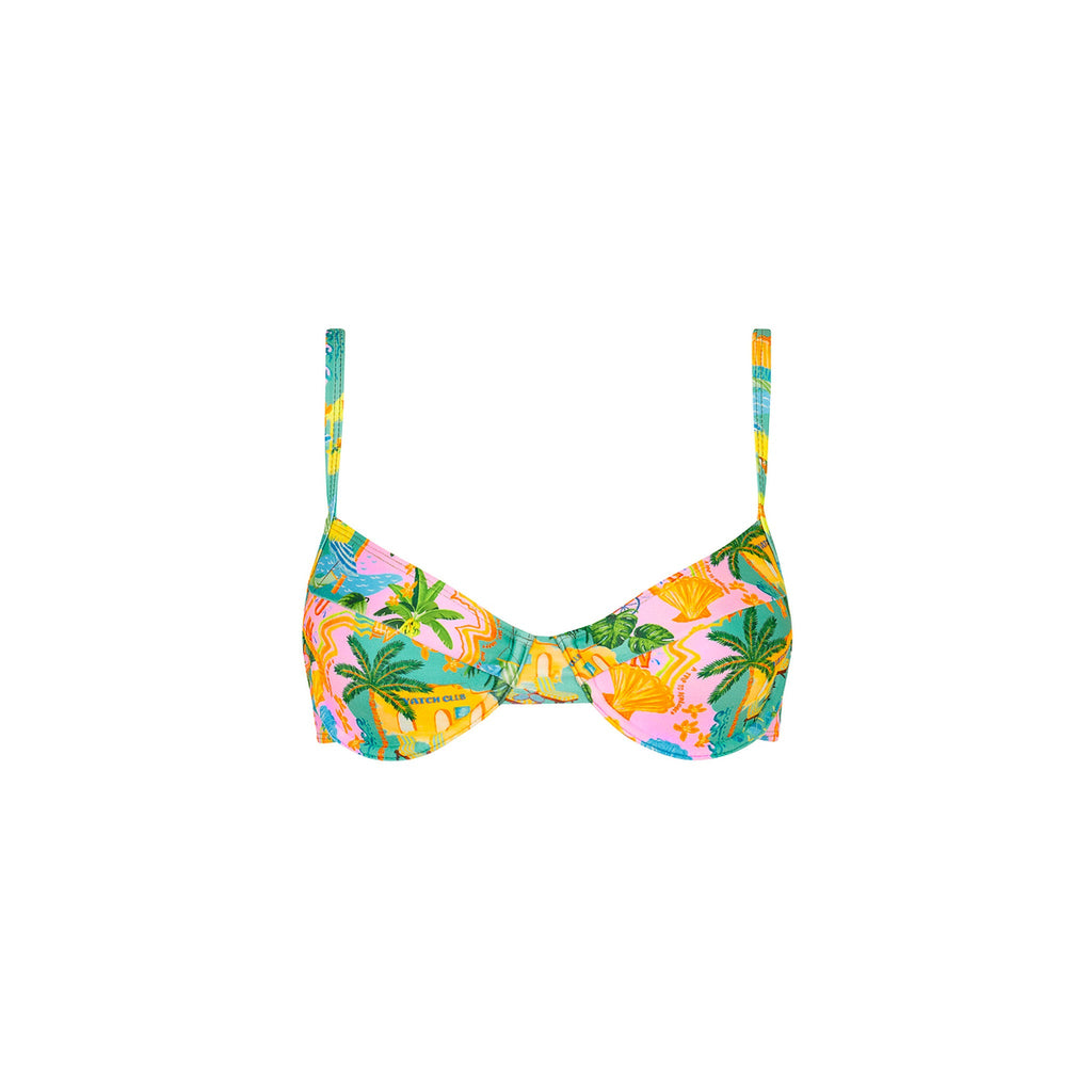 TOP152: Ditzy Underwire Bra Bikini Top - Sunlit Spritz