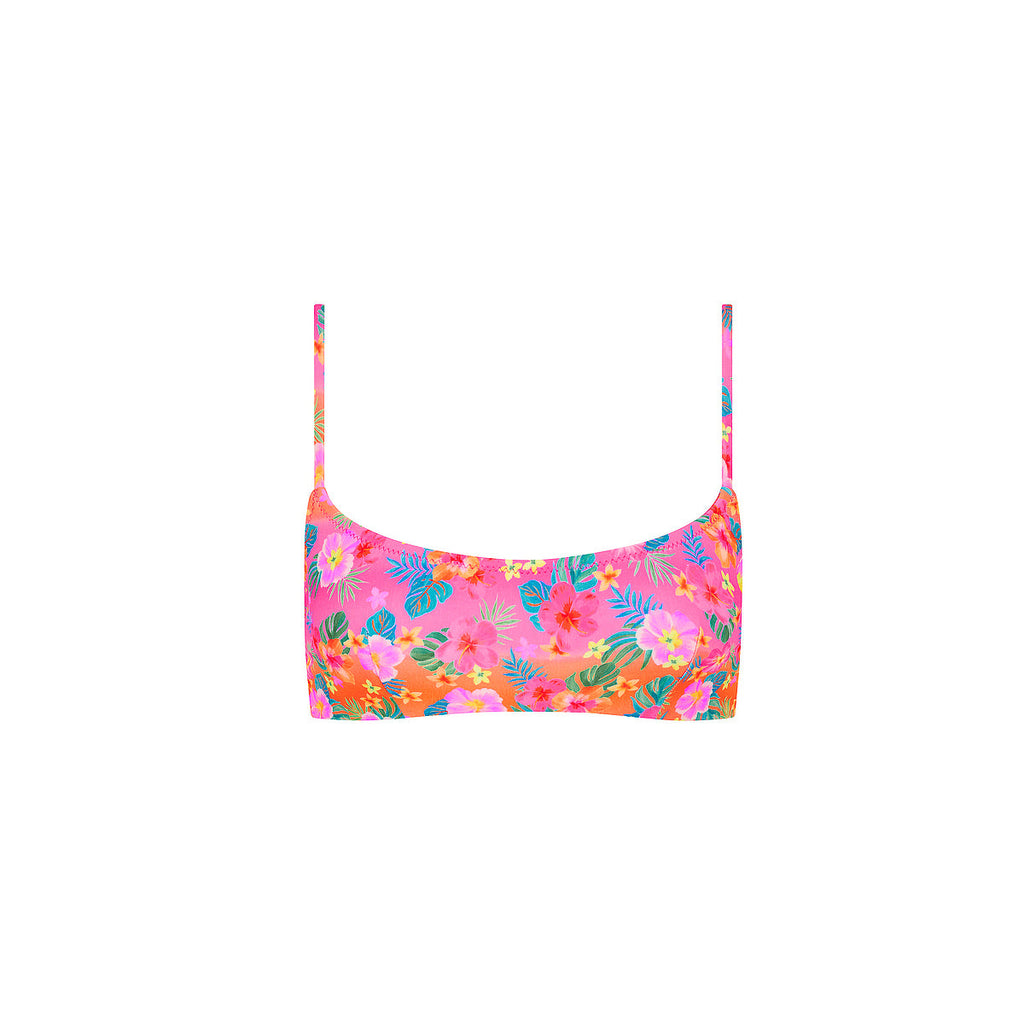 TOP207: Invisible Underwire Crop Bikini Top - Summer Glow