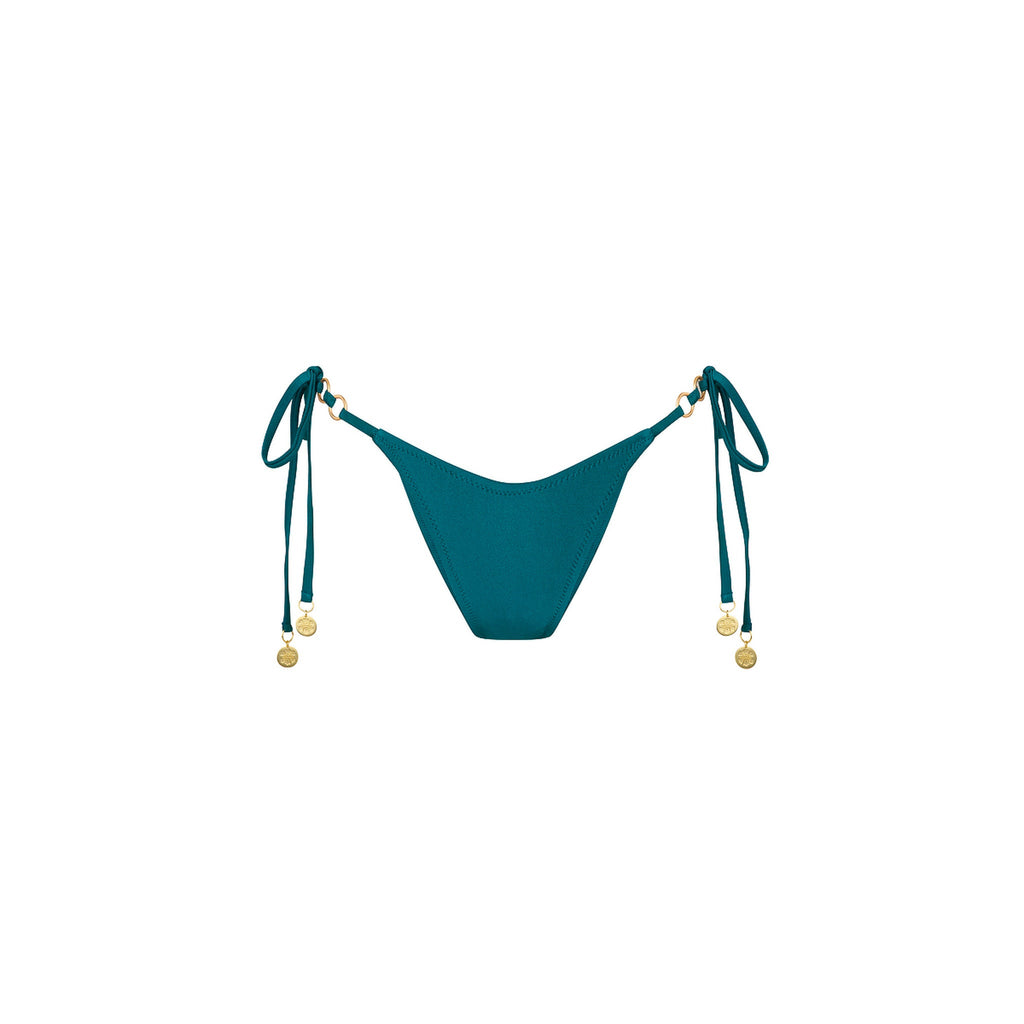 BOT274: Trio Ring Cheeky Tie Bikini Bottom - Laguna Haze