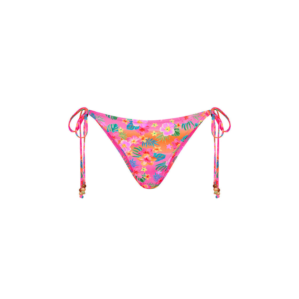 BOT255: Full Coverage Tie Bikini Bottom - Summer Glow