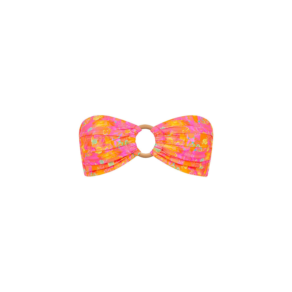 TOP154: Strapless Bandeau Bikini Top - Sunrise Kiss