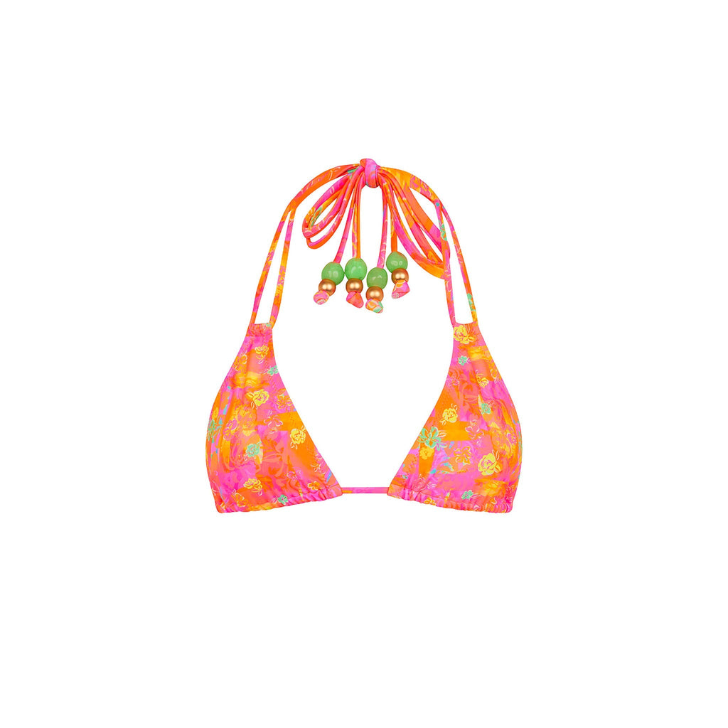 TOP155: Halter Bralette Bikini Top - Sunrise Kiss