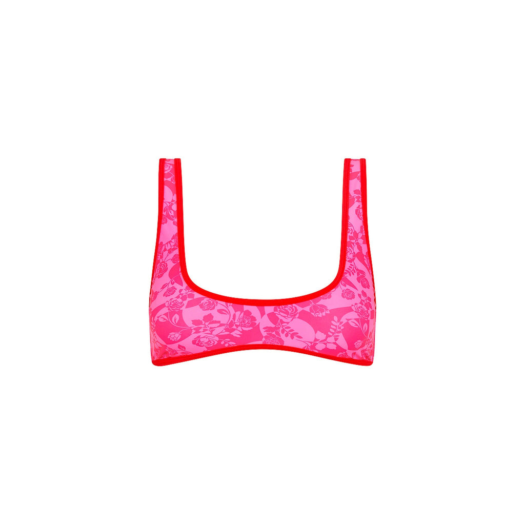 TOP172: Bind Slim Scoop Bikini Top - Hearts Collide