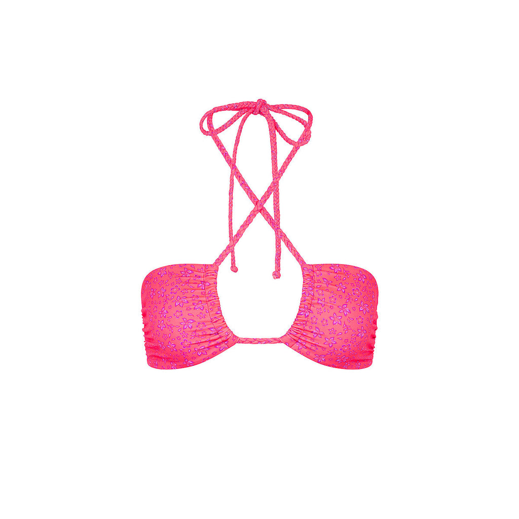 TOP196: Braided Tie Bandeau Bikini Top - Kiss Me