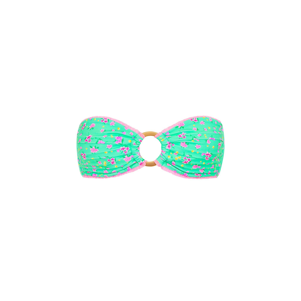 TOP215: Decorative Strapless Bikini Top - Mint Macaron