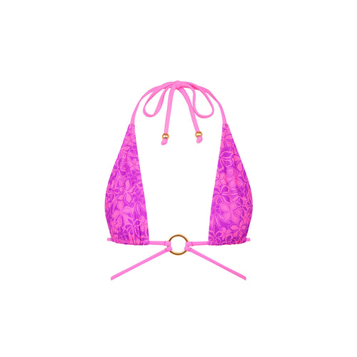 TOP226: Halo Ring Halter Bikini Top - Bubble Berry